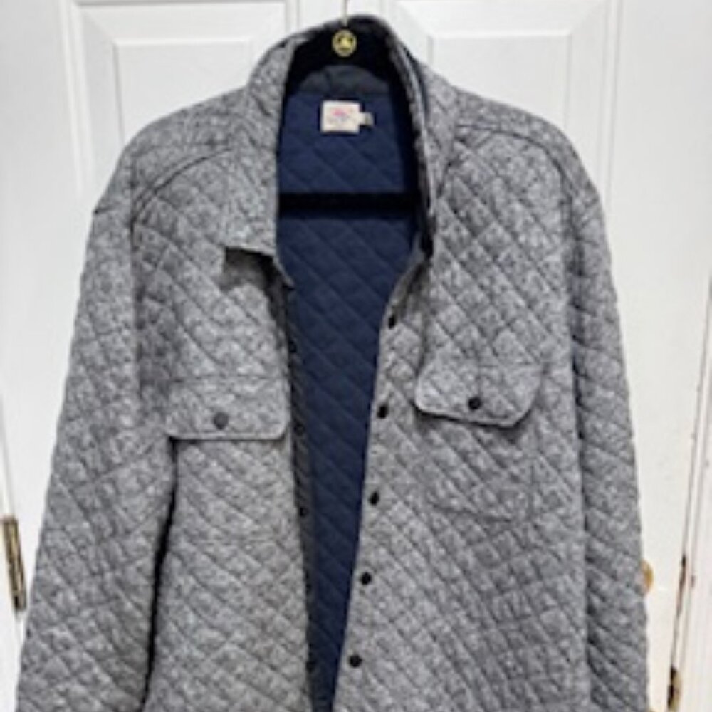 Faherty Quilted Shirt Jacket – Gray – Men’s XXL